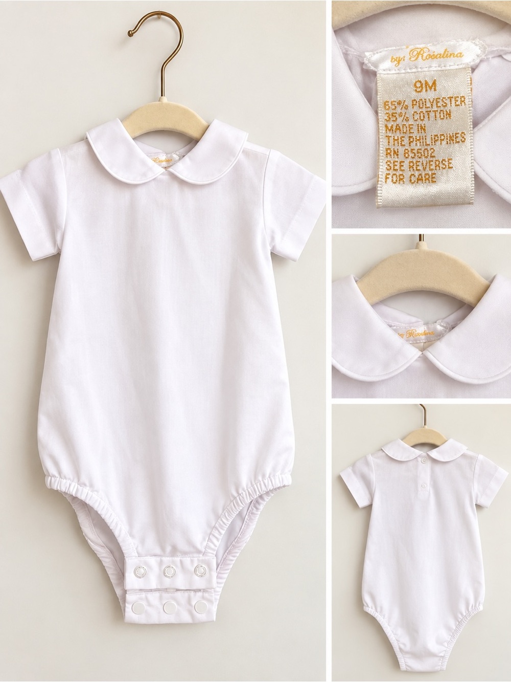 White Peter Pan Collar Baby One-Piece